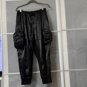 Carmar Shiny Black Cargo Pants